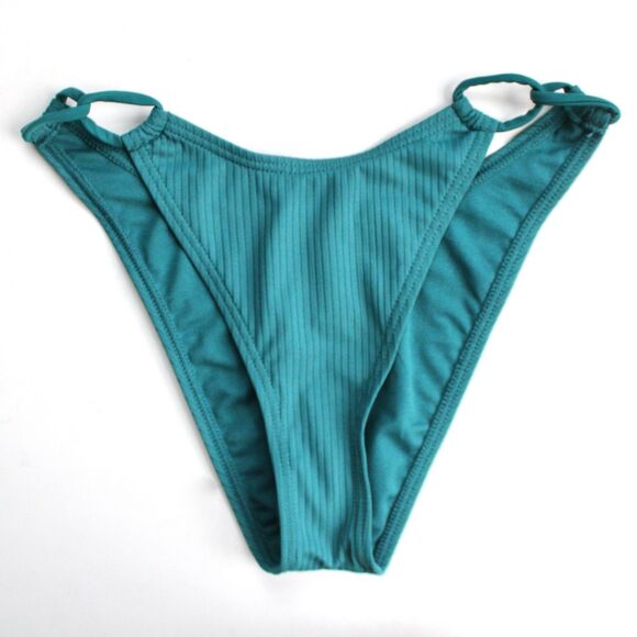 Damsel Other - Damsel Amanda Green Ribbed High Leg Bikini Bottom Size Medium NWT